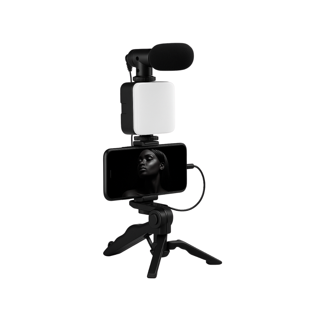 Kit Vlogging Smartphone – Micro, Lumière LED & Trépied