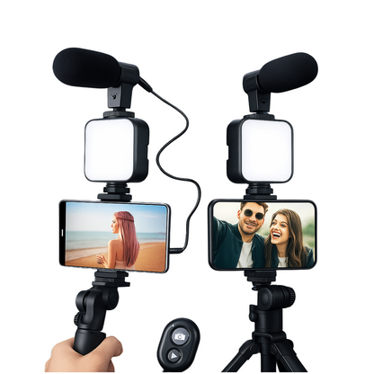 Kit Vlogging Smartphone – Micro, Lumière LED & Trépied