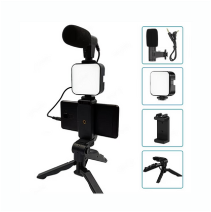 Kit Vlogging Smartphone – Micro, Lumière LED & Trépied