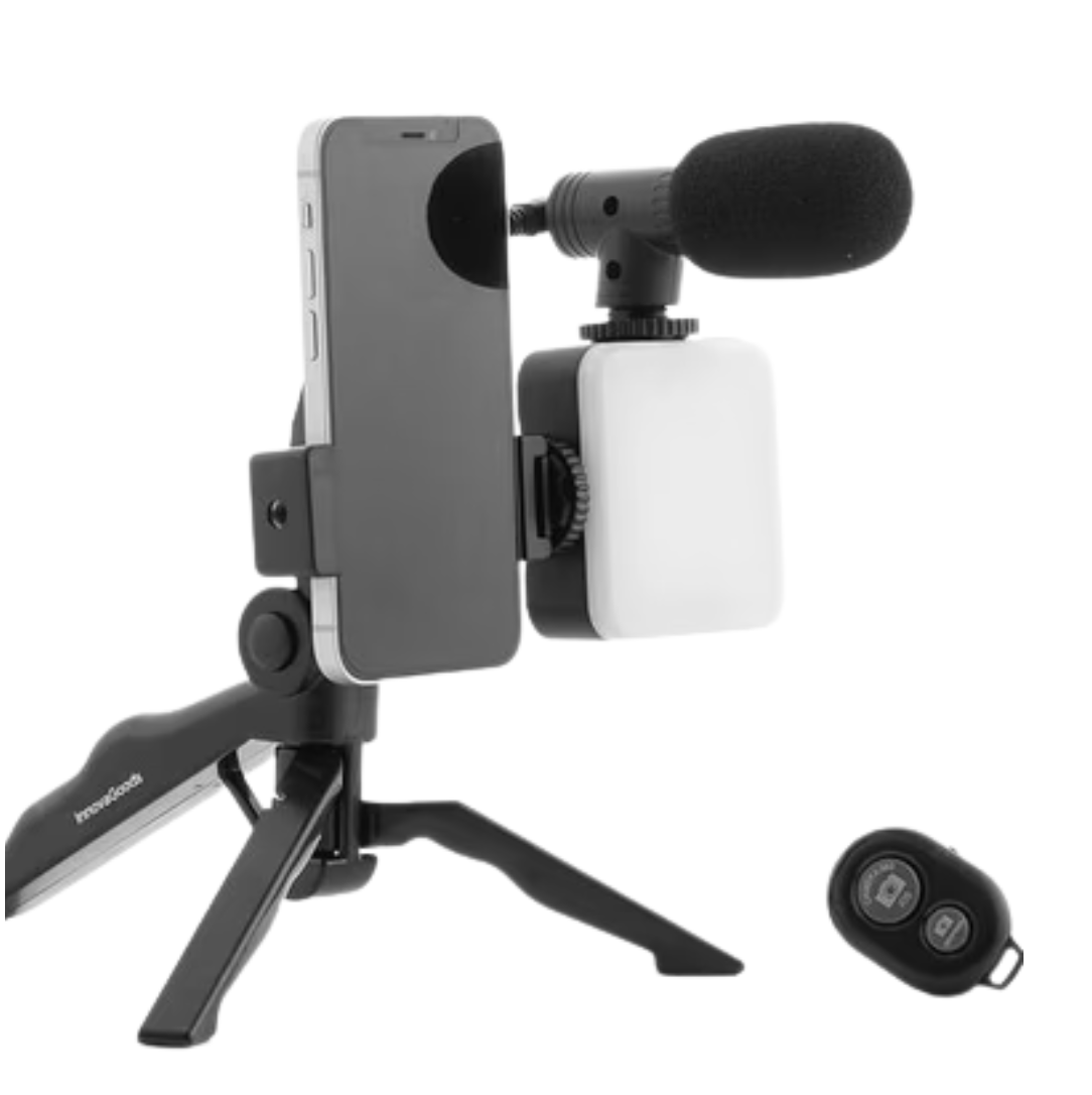 Kit Vlogging Smartphone – Micro, Lumière LED & Trépied