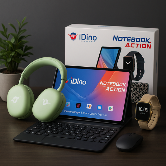 Idino Notebook Action – Tablette, Clavier, Casque & Montre Connectée